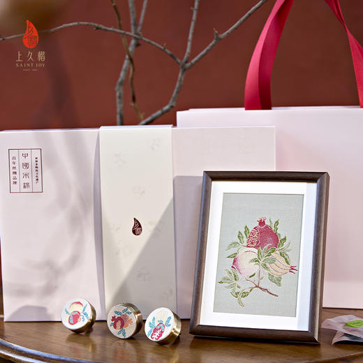 上久楷新中式国风文创礼盒送礼 摆件 宋锦车载香薰 福寿绵瓞 商品图2