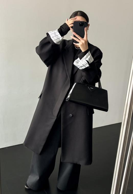 女款羊毛混纺大衣oversize版he016 商品图3