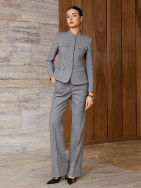 IWY/极简风灰色西装套装女修身通勤气质工作服秋冬新款高级感职业正装CP2583