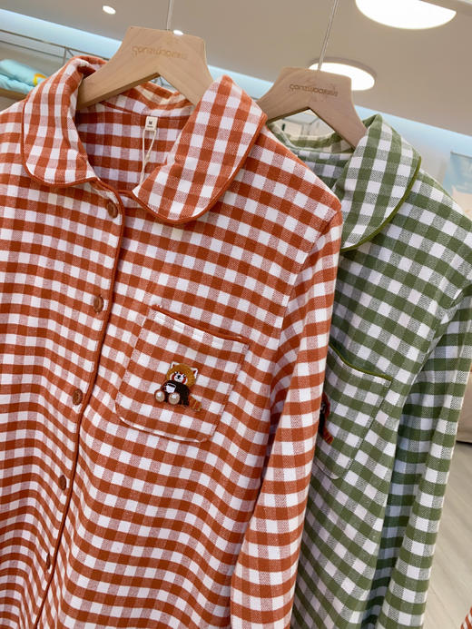 松植屋秋冬女款《动物会》加厚磨毛绒布长袖睡衣套装100%全棉绒布家居服 商品图1