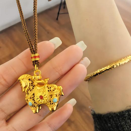 🧧色泽还原足金的温润厚重感【GDR素圈手镯/竹节毛衣链/盛唐小马项链/金元宝项链】每一件单拎出来都超美🟡花小钱get贵气质感 商品图4