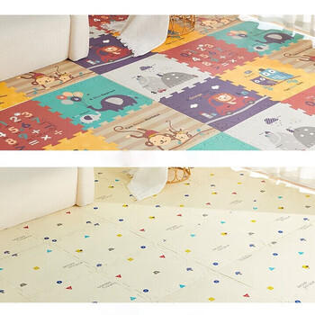 贝肽斯宝宝爬爬垫拼接垫婴儿加厚家用xpe爬行垫58×58×2cm数字乐园 6片 商品图0