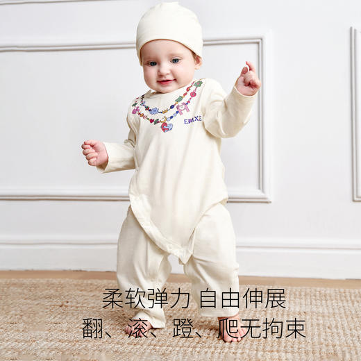 【宝宝服饰】嫚熙婴儿连体衣抱抱人果柔棉宝宝连身衣纯棉哈衣爬服 商品图4