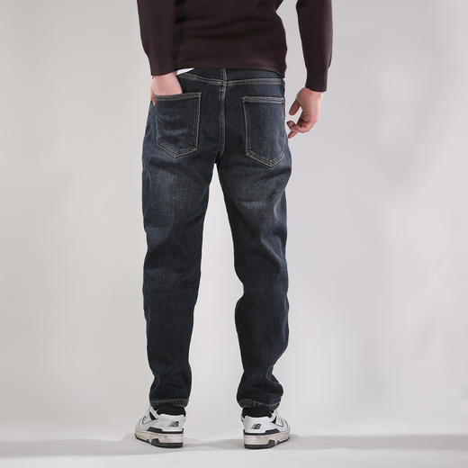 DRONKOO 2025 织带腰带表袋刺绣字母复合绒厚牛仔长裤 商品图4