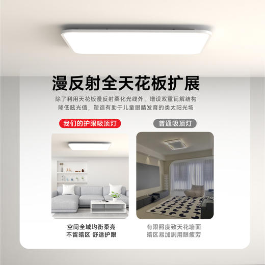 【常青藤爸爸专属链接】百孜护眼吸顶灯超薄无缝隙大厅主灯现代简约全光谱卧室书房餐厅灯 商品图1