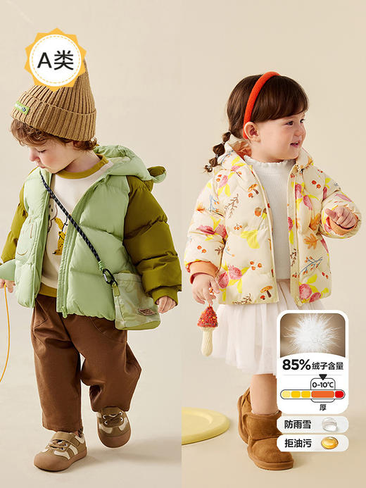 冬季男女童宝宝羽绒外套新款儿童动物造型帽羽绒服上衣厚款 商品图3
