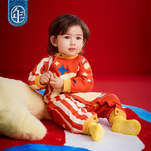 年衣童装婴童爬服冬款新款男女童哈衣连体衣中式王牌盼达四季爬服 商品图2