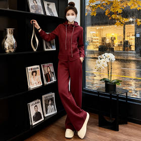 DL 86006韩式搭配时尚减龄卫衣阔腿裤运动休闲两件套