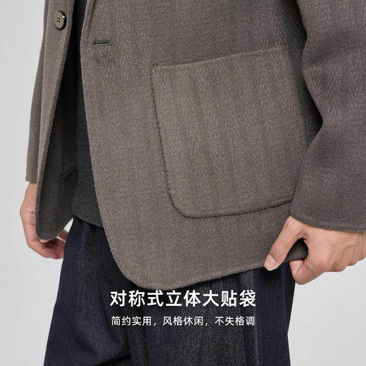 墨麦客男装2025年冬季新款双面羊毛呢西服外套男士单粒扣呢大衣男 商品图3