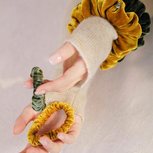 十二景 白铜文饰吊坠真丝丝绒彩墨发圈 大小一组 多色 山林曦照 商品图1