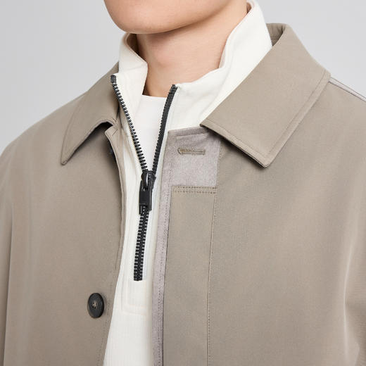 墨麦客男装中长款巴尔玛肯风衣男2025秋季新款翻领宽松休闲夹克男 商品图2