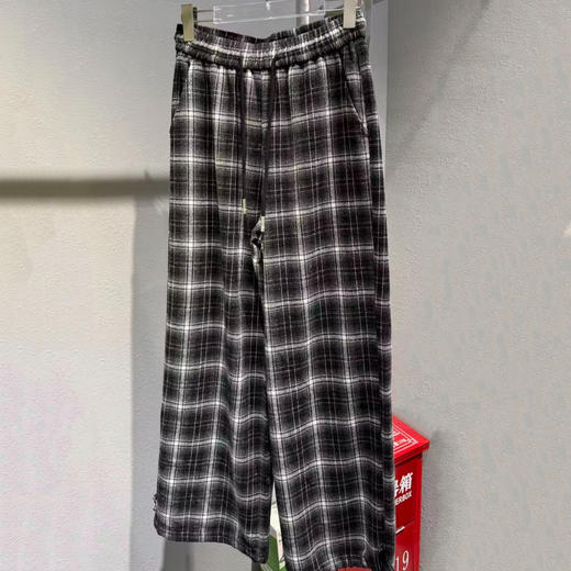 NC松紧腰呢料格子阔腿裤50924（黑）冬季 154011560321 商品图1