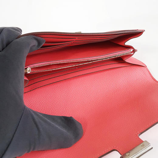 【95新】HERMES爱马仕粉色银扣康康钱包女士 191225AK27 商品图7