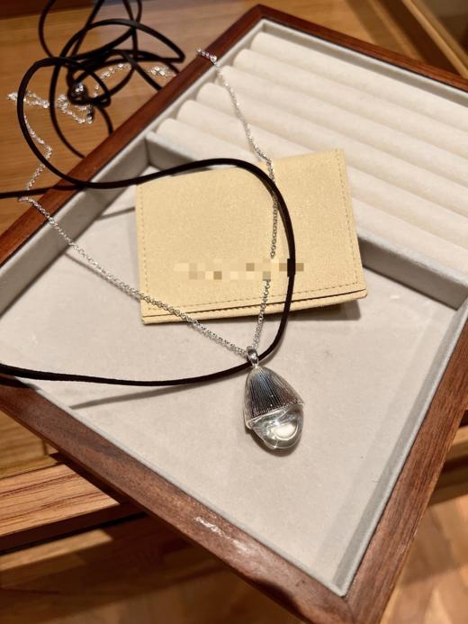 手工拉丝镀银【松果长项链】明星同款！迅速提升穿搭氛围感！皮绳全长150cm随意调节！无标发货WD 商品图3