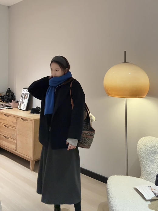 moco可拆卸针织连帽双面呢大衣122505 商品图2