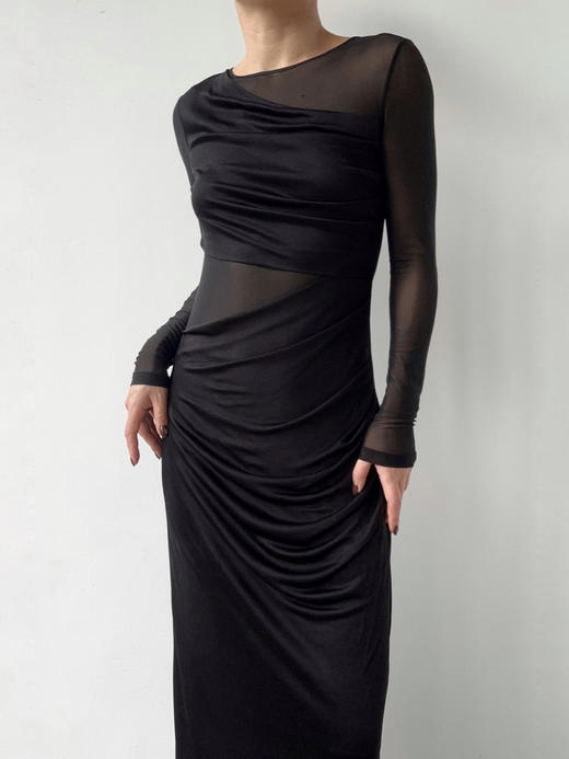 CG｜Louise Dress [ 真丝网纱拼接长袖连衣裙] 商品图1