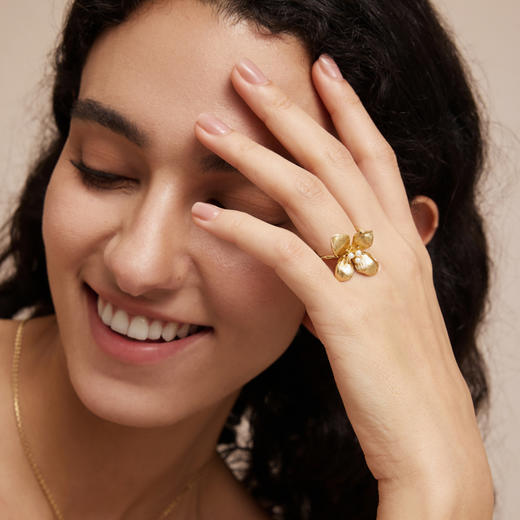 【刘惜君&靳梦佳同款】Garden of Eden 伊甸园系列 | 金丝四瓣花戒指 商品图2