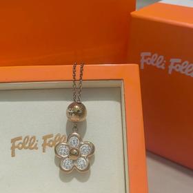 Folli Follie · 花朵带钻项链•925纯银材质•自带奢华感