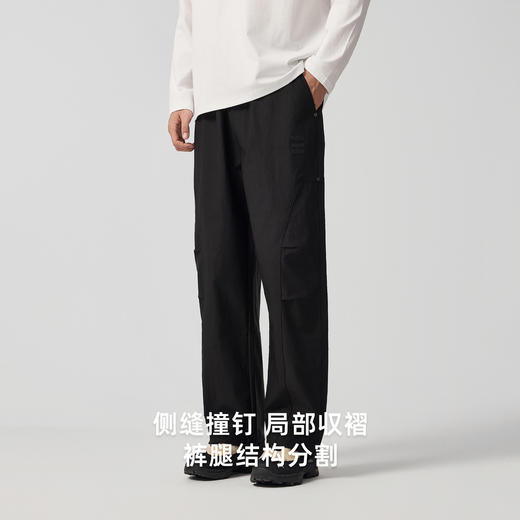 墨麦客男装工装风休闲裤男2025秋季新款松紧腰直筒男士长裤91357. 商品图2