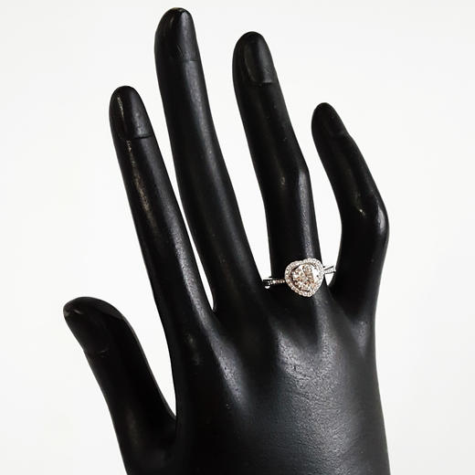 AU750白金经典简约爱心造型1.08克拉钻石戒指14.5号（戒圈可改） 231225NJS64 商品图8