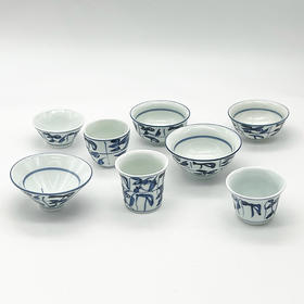 俊德丨 景德镇瓷 经典手绘刀字纹 老茶花纹 青花瓷 品茗杯茶杯 主人杯 160ml