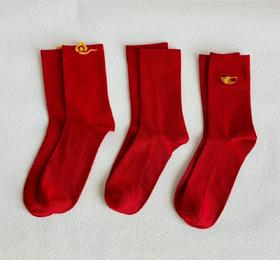 直发【发三双】爱M新年如意红袜子 “招财进宝”开启新年好运