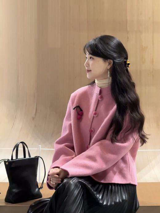 【百图lulu定制】【新中式羊绒双面呢】羊绒羊毛混纺 樱桃 盘扣 双面呢外套 商品图8