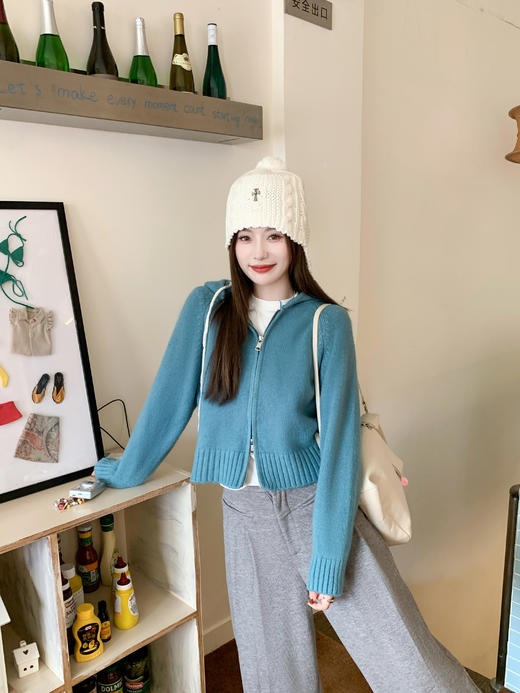 <曾小咸推荐>现货秒杀 ！微信超特价！韩系连帽短款毛衣 日常169.99 立减80 秒杀89.99！！ 商品图8