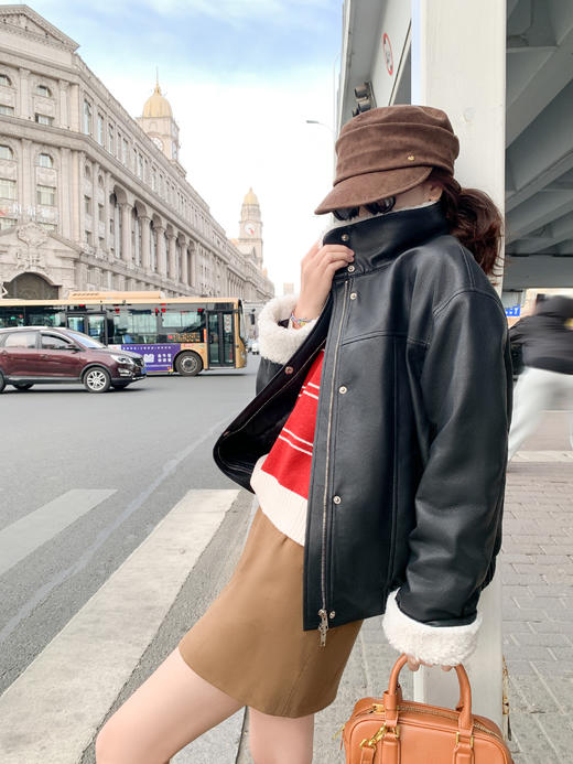 <曾小咸推荐>现货秒杀 ！微信超特价！红白条纹毛衣 日常159.99 立减70 秒杀89.99！！  毛领PU皮衣 秒杀169.99！！ 商品图11