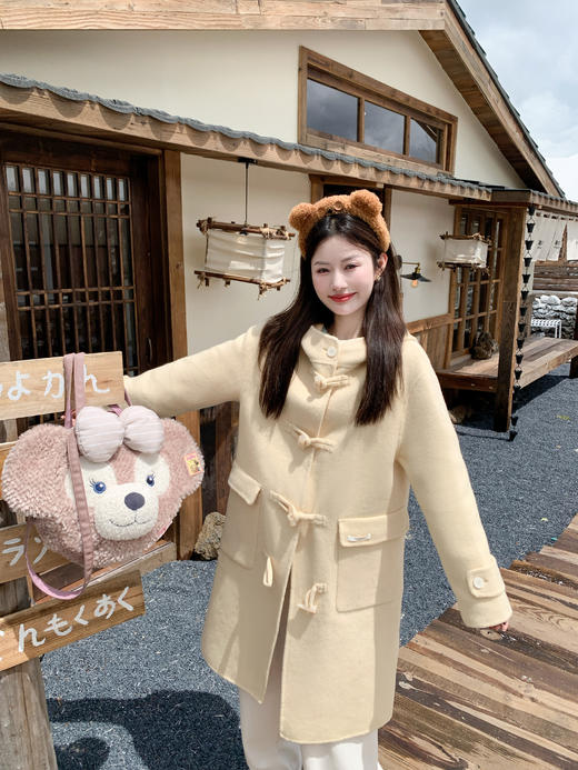 <曾小咸推荐>现货秒杀 ！微信超特价！韩系连帽牛角扣毛呢外套 日常489.99 立减250 秒杀239.99！！ 商品图11