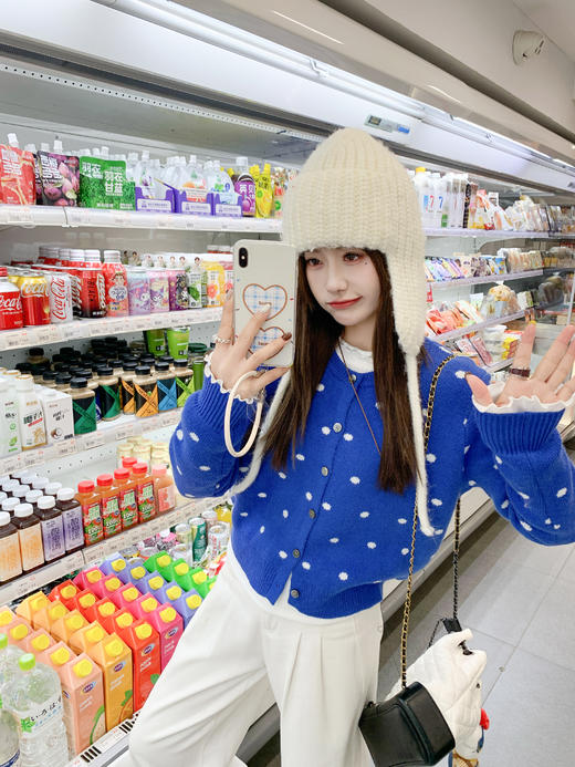 <曾小咸推荐>现货秒杀 ！微信超特价！波点针织开衫 日常189.99 立减100 秒杀89.99！！ 商品图7