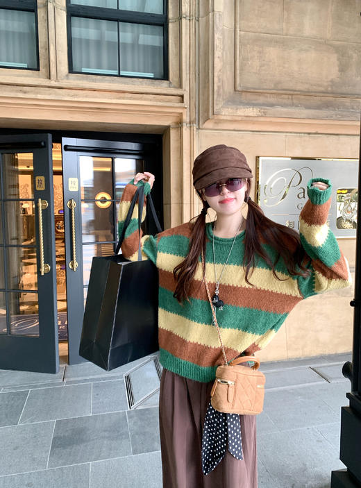 <曾小咸推荐>现货秒杀 ！微信超特价！彩色条纹针织衫 日常169.99 立减80 秒杀89.99！！ 商品图7