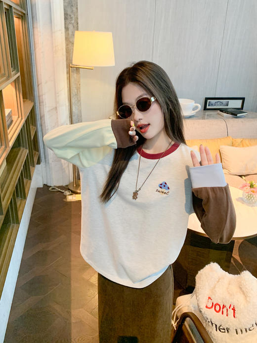 <曾小咸推荐>现货秒杀 ！微信超特价！韩系撞色打底衫 日常159.99 立减90 秒杀69.99！！ 商品图11