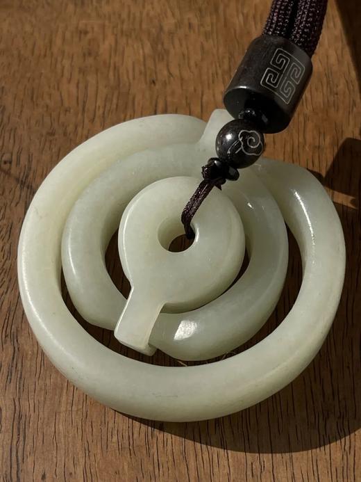 白玉活动三连环把玩吊坠，顺丰包邮 商品图1