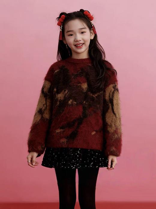 直发【喜慕2612】徐悲鸿联名 ，董璇同款亲子水貂绒水毛衣 商品图1