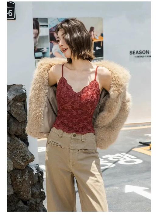 【69元2件，单拍不发】二合一高定蕾丝吊带，1件=吊带+文胸，穿出性感好身材，外露都高级！【3-5天发货】 商品图4