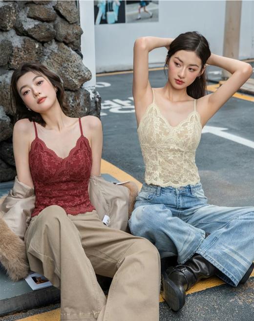 【69元2件，单拍不发】二合一高定蕾丝吊带，1件=吊带+文胸，穿出性感好身材，外露都高级！【3-5天发货】 商品图3