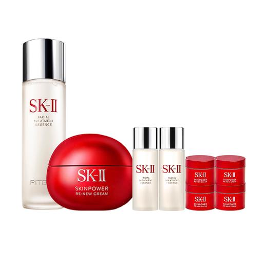 SK-II 晶透赋能礼盒8件套 神仙水230ml*1+新版大红瓶面霜80g*1+神仙水30ml*2+大红瓶面霜15ml*4 香港直邮C 商品图1