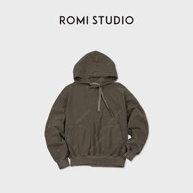 ROMI STUDIO“拳击袋口”全棉高克重分缝冚车连帽卫衣 RWCAS66687
