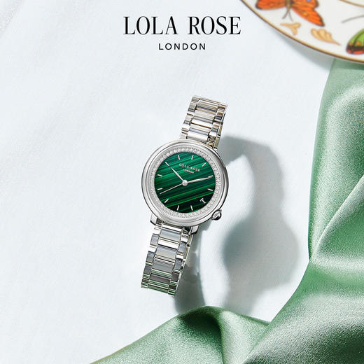 5060906330026 罗拉玫瑰LOLA ROSE 午逅小绿表大气钢带孔雀石石英表手表女生日礼物送女友生日礼物【无电】 商品图1