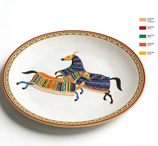 《年在一起.2026》 春节文创礼盒 骏马安家圆融瓷盘+刺绣香囊+吉祥春联套装+烫金红包 商品图5