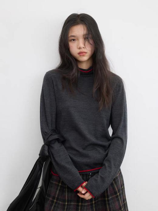 步履不停/5D16103C/100羊毛可机洗高领打底毛衣 商品图0