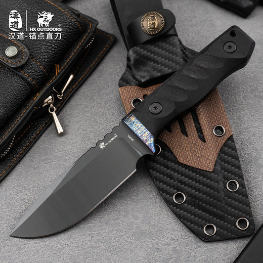 汉道锚点Vanax钢高硬度户外刀露营手把肉小刀荒野求生直刀野外生存刀 商品图1