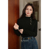鹿向南「黑松绵绵」法式黑色T恤女秋冬季半高领内搭长袖上衣 商品缩略图2