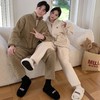 【拍2套178元起】CaCa情侣睡衣羊羔绒加厚家居服 冬季立领拉链休闲外穿套装 商品缩略图1