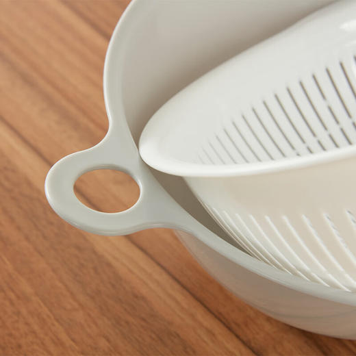 洗菜盆家用厨房双层塑料镂空沥水篮2件套 商品图3