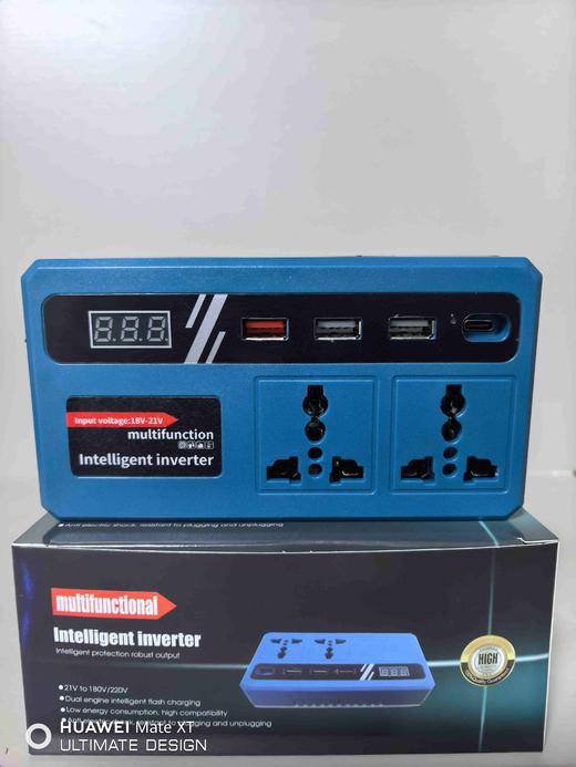 【货号07661】双插口锂电池转换器牧田脚直流转交流220V智能逆变器户外锂电池变压器 商品图8