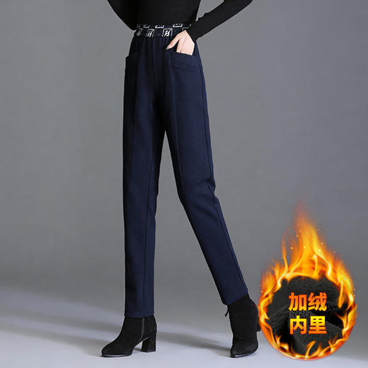 加厚加绒萝卜哈伦裤女冬新款老爹裤胖mm大码显瘦遮肉中年妈妈裤子 商品图3