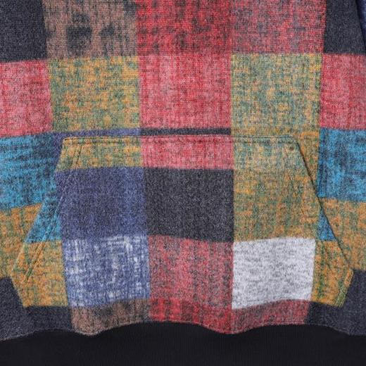 WY1551SDSA男士秋冬新款痞帅男装潮牌不规则色块撞色拼接连帽卫衣百搭 商品图3