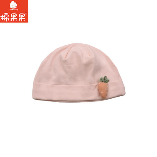棉果果春季新品女宝氨棉汗布柔软舒适婴儿帽5A抗菌纯棉出生帽M125500200103 商品图1